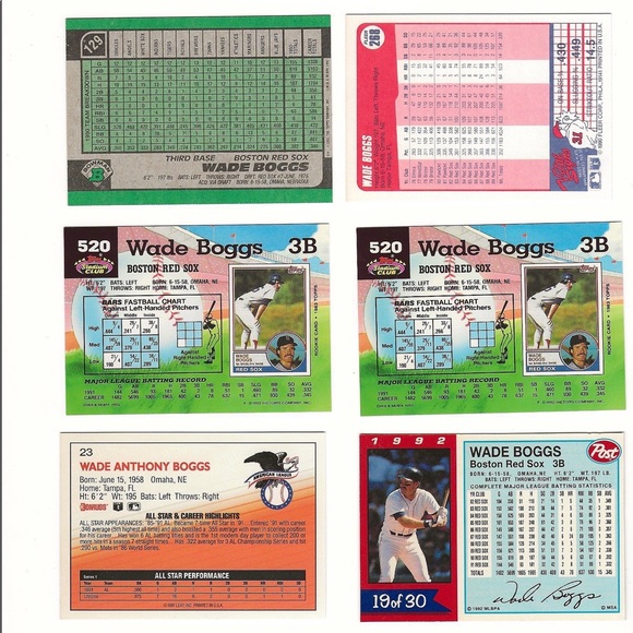 84 85 86 87 88 91 92 Topps Stadium Club Donruss Fleer Bowman Wade Boggs Lot - Picture 8 of 10